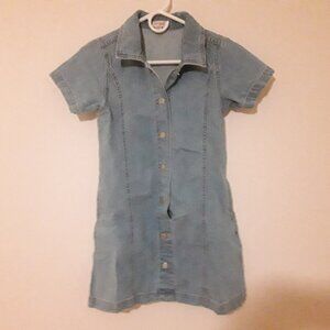 Girl's Cat & Jack size large (10/12) blue denim button up dress